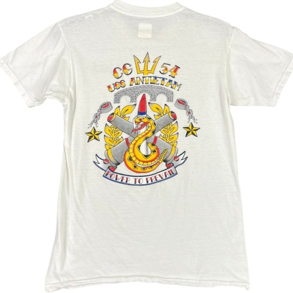 USS Antietam Shirt Mens S CG-54 Military Ship Tattoo‎ Americana Punk Rock